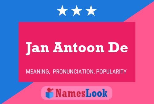 Jan Antoon De Namensposter