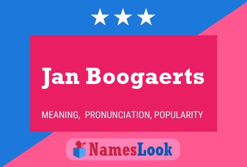 Jan Boogaerts Namensposter