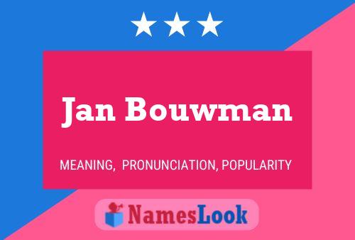 Jan Bouwman Namensposter