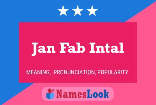 Jan Fab Intal Namensposter