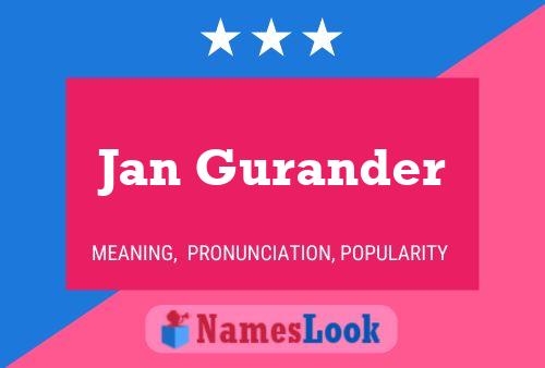 Jan Gurander Namensposter