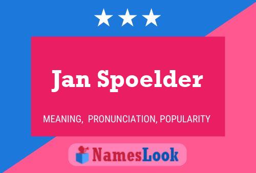 Jan Spoelder Namensposter