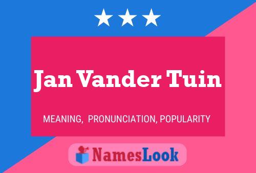 Jan Vander Tuin Namensposter