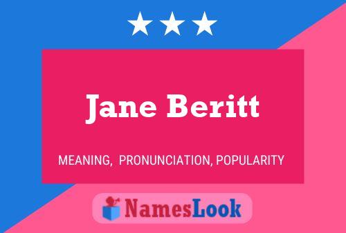 Jane Beritt Namensposter