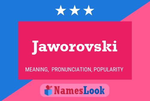 Jaworovski Namensposter