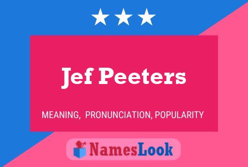 Jef Peeters Namensposter