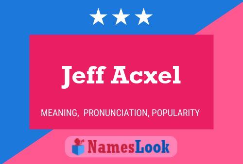 Jeff Acxel Namensposter