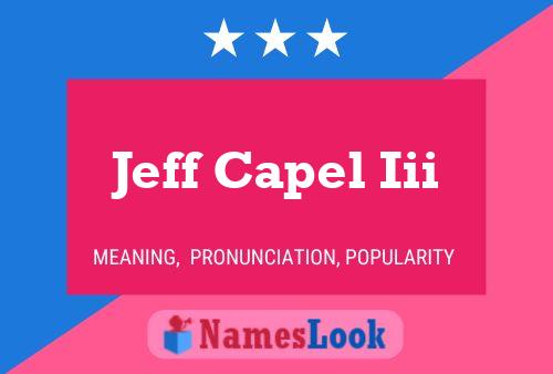 Jeff Capel Iii Namensposter