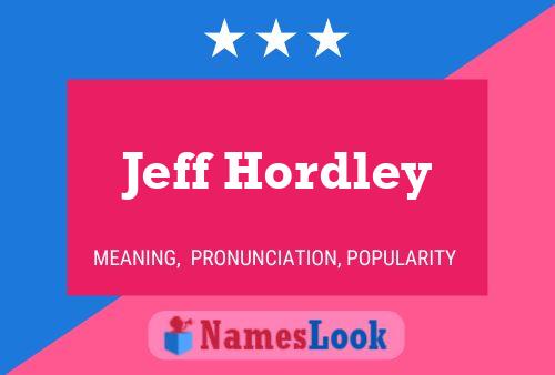 Jeff Hordley Namensposter