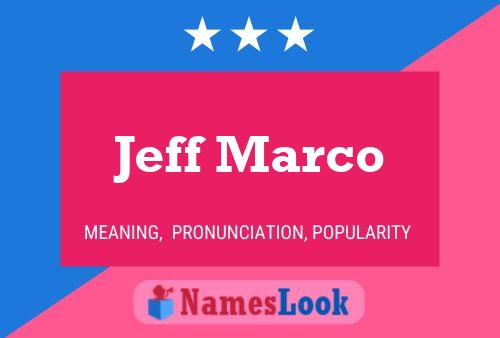 Jeff Marco Namensposter