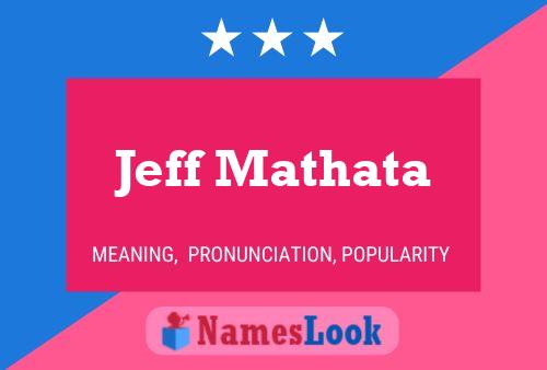 Jeff Mathata Namensposter