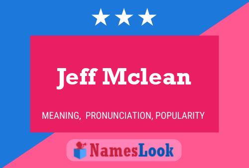 Jeff Mclean Namensposter