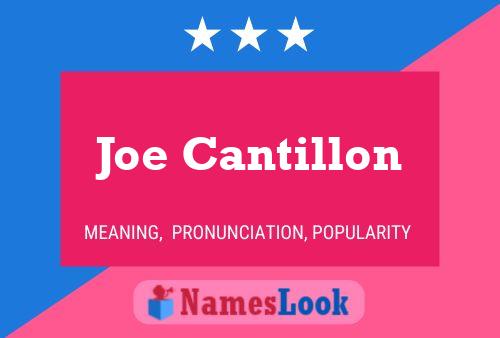 Joe Cantillon Namensposter