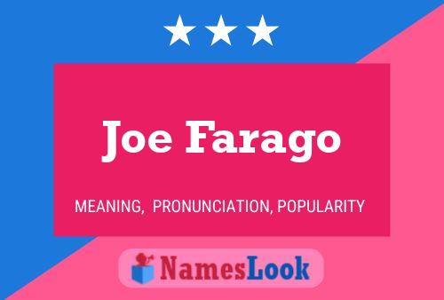 Joe Farago Namensposter