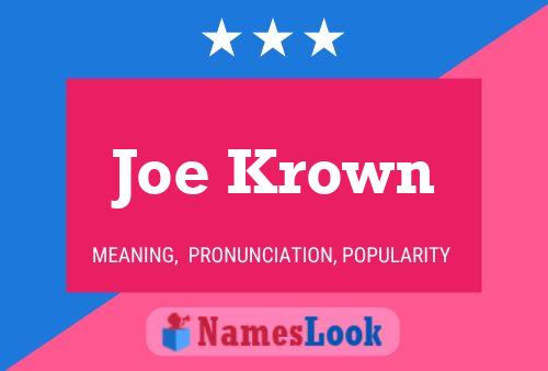 Joe Krown Namensposter