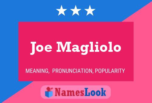 Joe Magliolo Namensposter