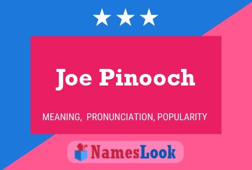 Joe Pinooch Namensposter