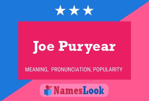 Joe Puryear Namensposter