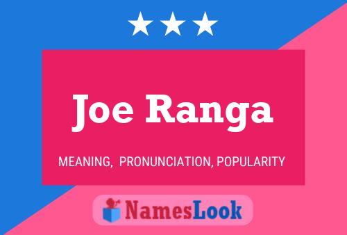 Joe Ranga Namensposter