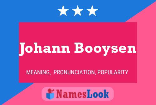 Johann Booysen Namensposter