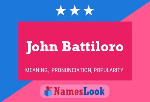 John Battiloro Namensposter