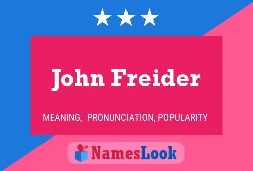 John Freider Namensposter