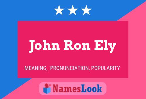 John Ron Ely Namensposter