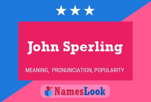 John Sperling Namensposter