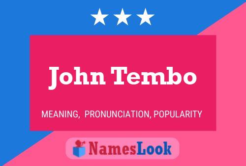 John Tembo Namensposter