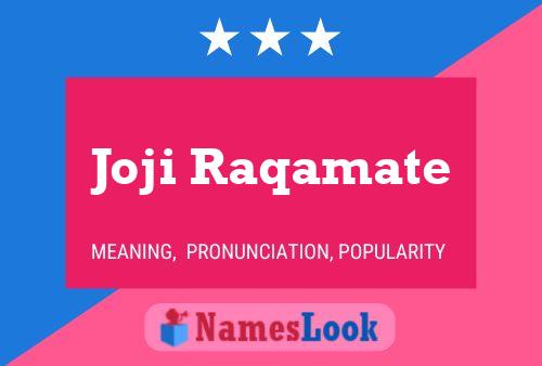 Joji Raqamate Namensposter