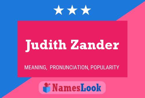 Judith Zander Namensposter