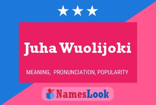 Juha Wuolijoki Namensposter