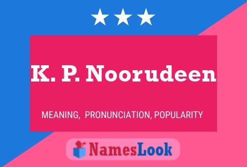 K. P. Noorudeen Namensposter