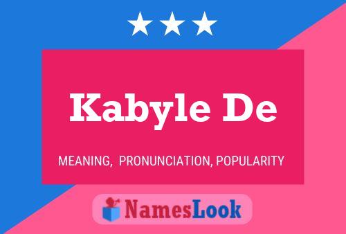 Kabyle De Namensposter