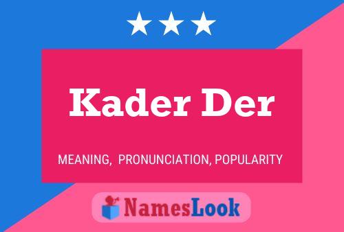 Kader Der Namensposter