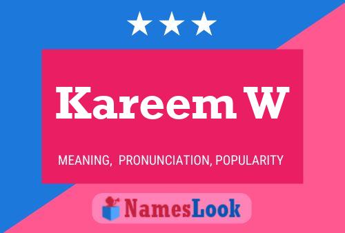 Kareem W Namensposter