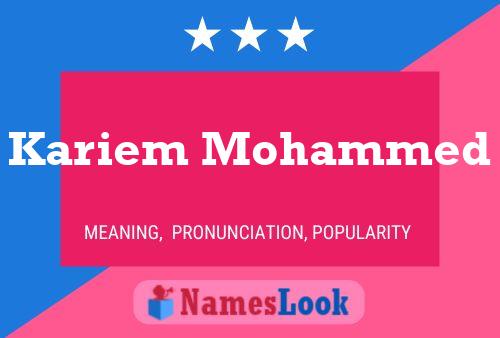 Kariem Mohammed Namensposter