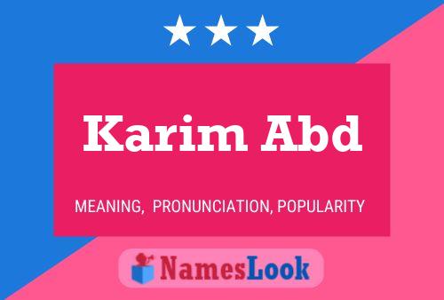 Karim Abd Namensposter