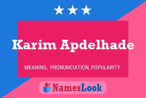 Karim Apdelhade Namensposter