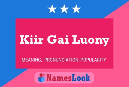 Kiir Gai Luony Namensposter