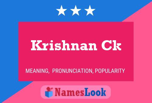 Krishnan Ck Namensposter