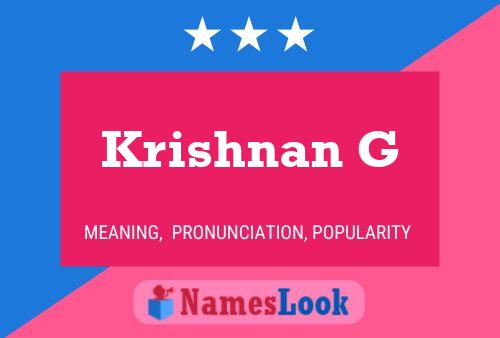 Krishnan G Namensposter