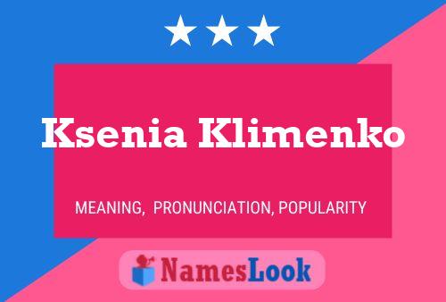 Ksenia Klimenko Namensposter