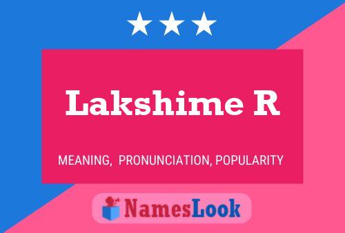 Lakshime R Namensposter