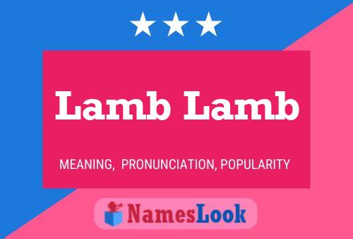 Lamb Lamb Namensposter