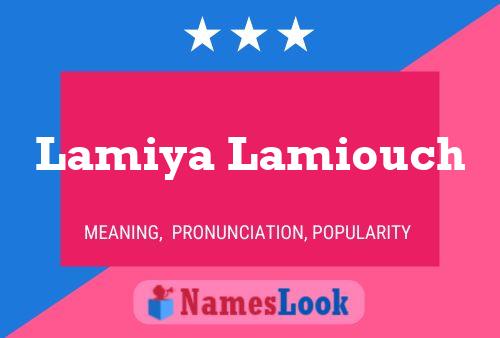 Lamiya Lamiouch Namensposter