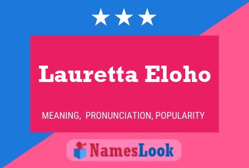 Lauretta Eloho Namensposter