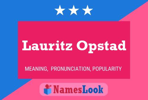 Lauritz Opstad Namensposter