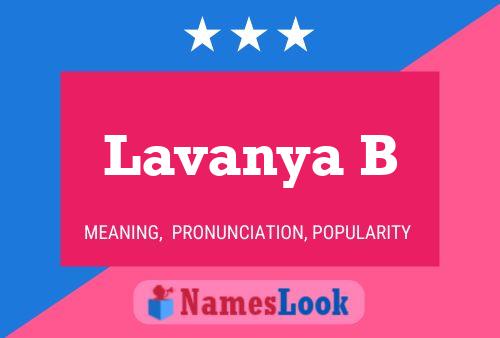 Lavanya B Namensposter