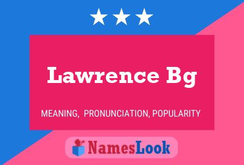 Lawrence Bg Namensposter